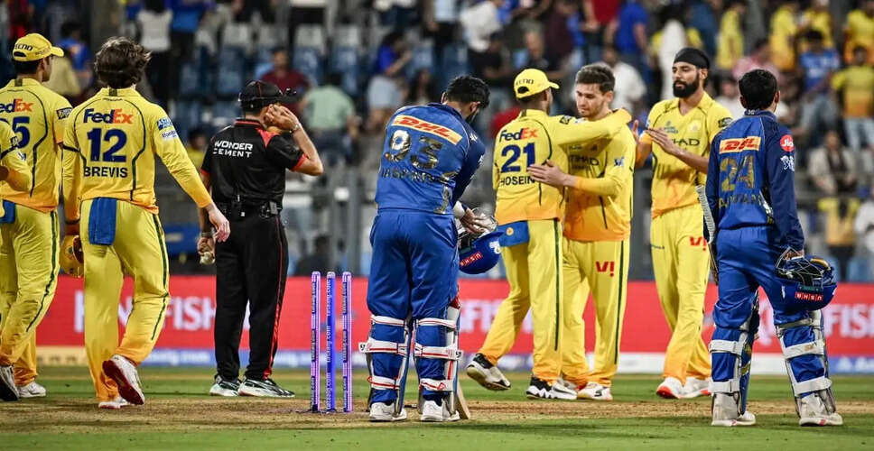 Chennai Super Kings Achieve Historic Victory Over Mumbai Indians