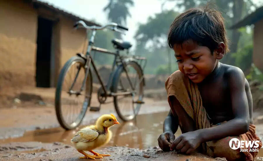 बच्चे की मासूमियत: चूजे की जान बचाने की कोशिश