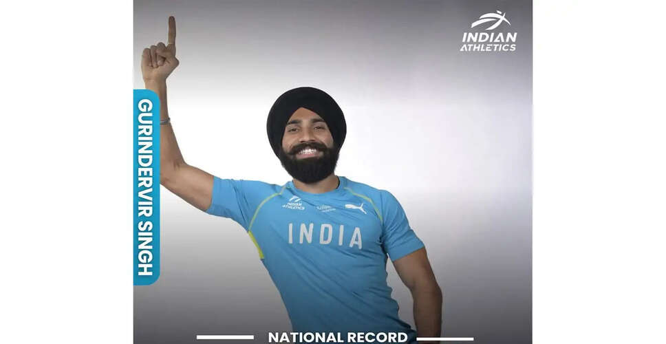 Gurindervir Singh Sets New 100m Record at Federation Cup