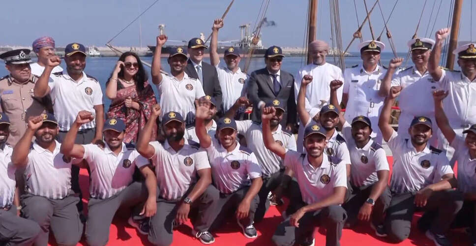 INSV Kaundinya Completes Historic Voyage from Porbandar to Muscat