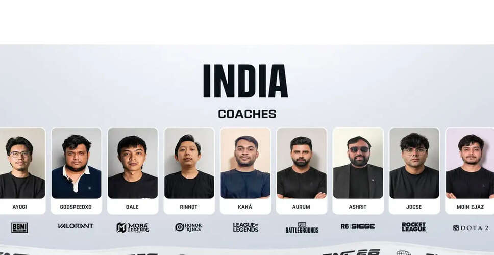 India Assembles Coaching Team for Esports Nations Cup 2026