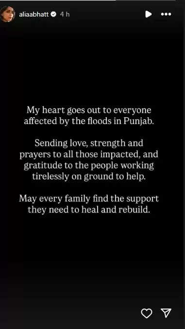 Alia Bhatt and Bollywood Stars Unite in Support of Punjab Flood Victims