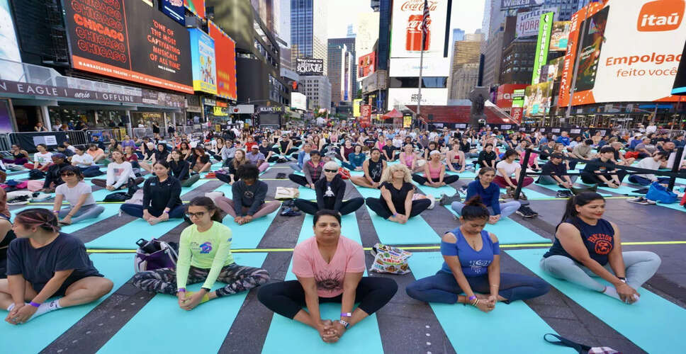 Celebrating International Day of Yoga in Times Square
