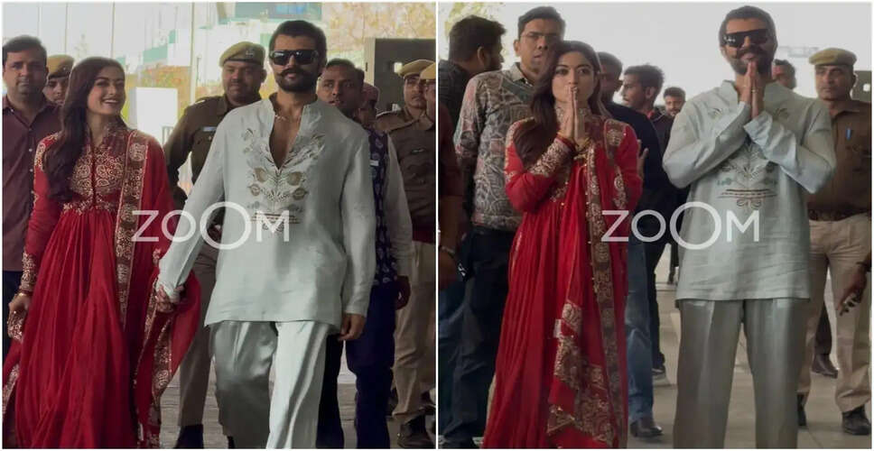 Rashmika Mandanna and Vijay Deverakonda Spotted at Udaipur Airport