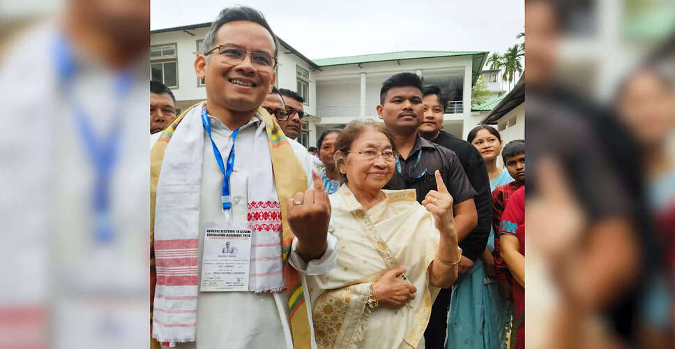 Gaurav Gogoi Votes with Mother in Jorhat Assembly Elections