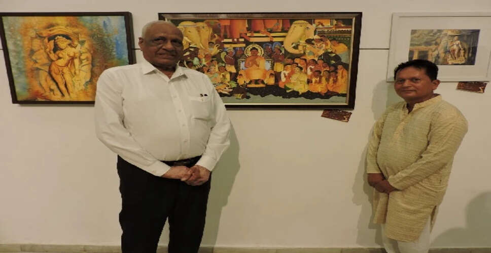Art Exhibition Showcases Ajanta-Ellora Cave Paintings in Ahmedabad