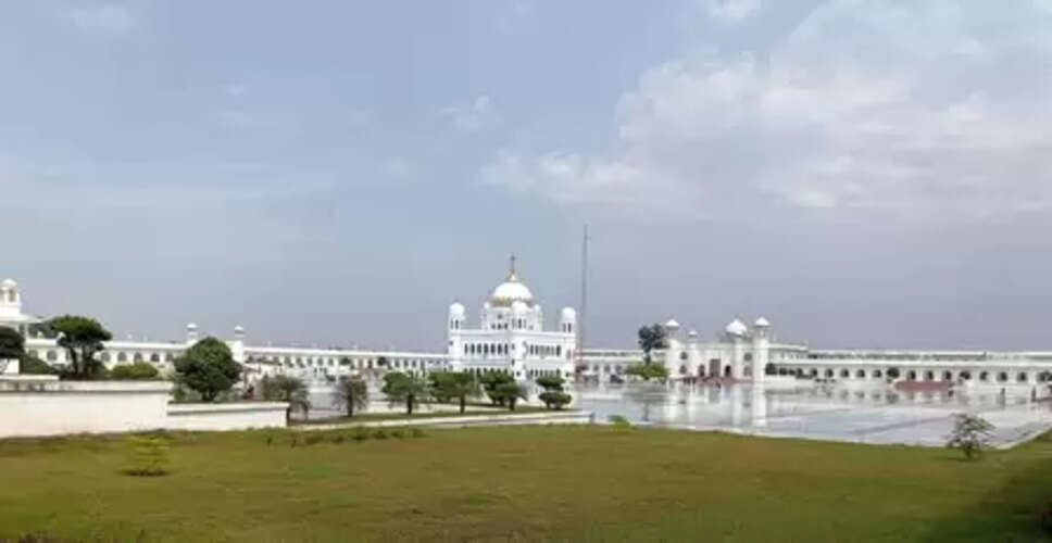Kartarpur Sahib Gurdwara in Pakistan partially submerged in floodwater of Ravi river