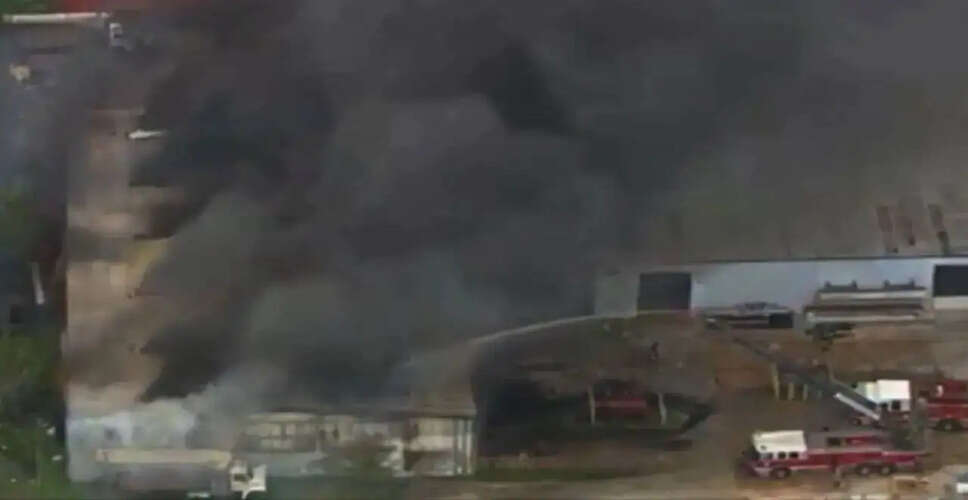 Massive Blaze Engulfs Industrial Warehouse in Baltimore