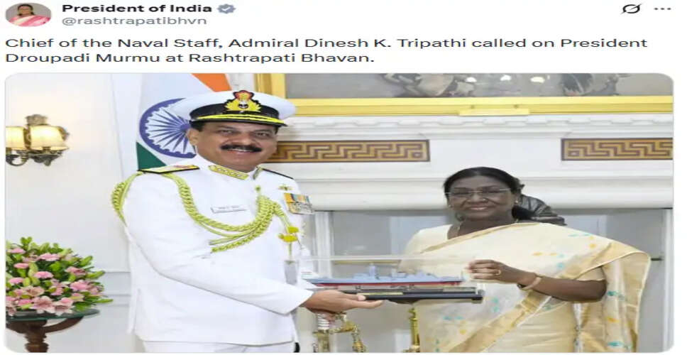 Who Will Succeed Admiral Tripathi? President Murmu Meets Outgoing Navy Chief