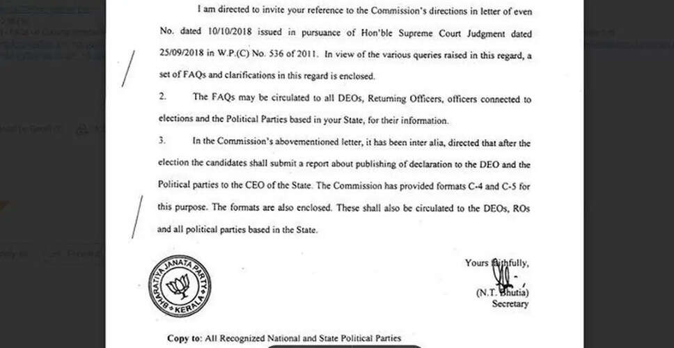 Controversy Erupts in Kerala Over Election Commission's Clerical Error