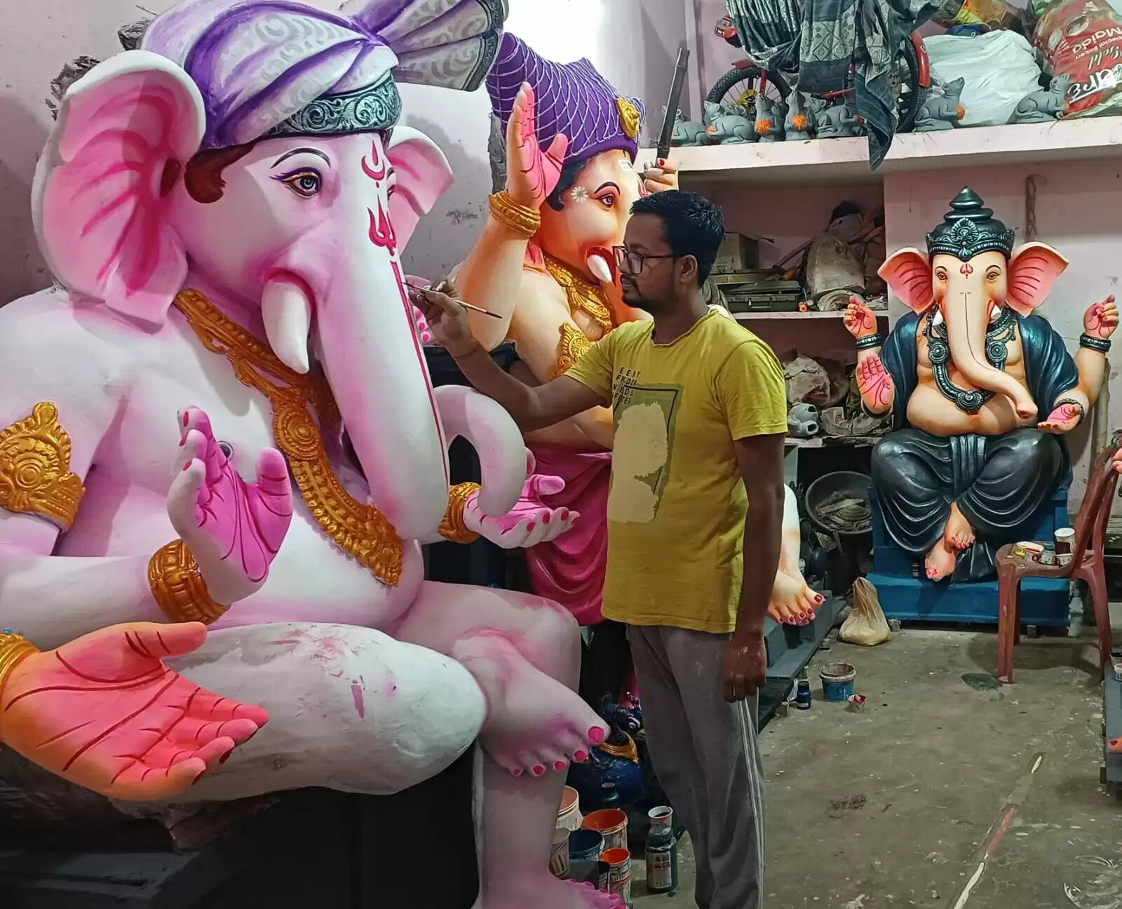 Discover the Artistry Behind Ganesh Idols in Cuttack: A Colorful Tradition