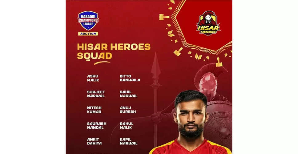 Hisar Heroes Assemble Dynamic Squad for Kabaddi Champions League