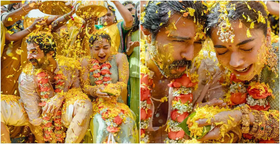 Vijay Deverakonda and Rashmika Mandanna Celebrate Their Haldi Ceremony with Joyful Moments