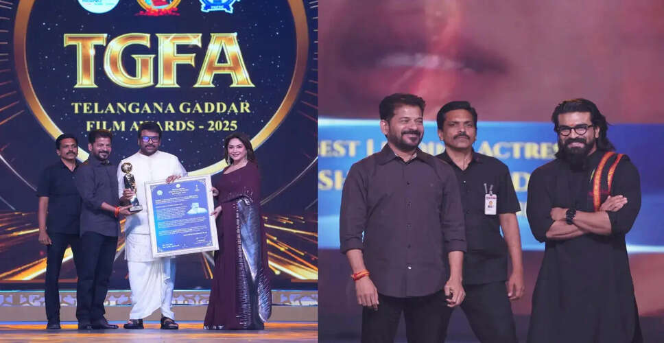 Chiranjeevi Receives NTR National Award at Telangana Gaddar Awards 2025