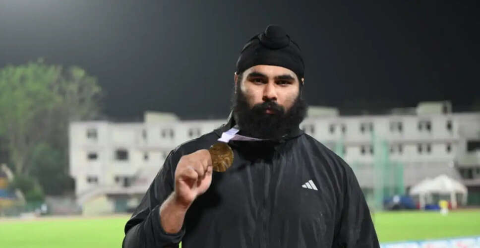 Samardeep Singh Gill Clinches Gold in Men's Shot Put at National Athletics Championship