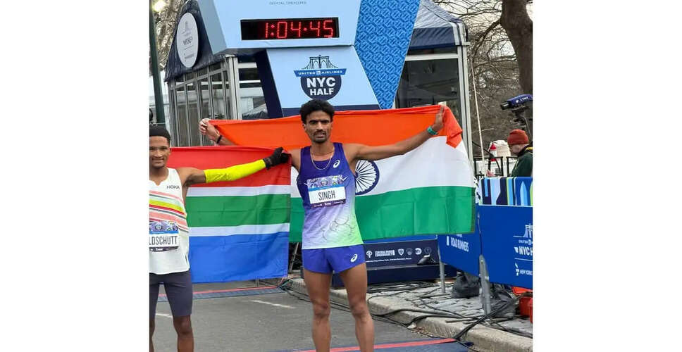 Gulveer Singh Breaks National Half-Marathon Record in New York