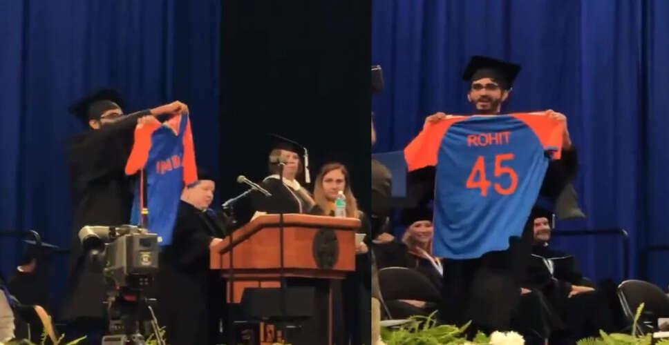 Indian Fan Honors Rohit Sharma at Graduation Ceremony in Saint Louis