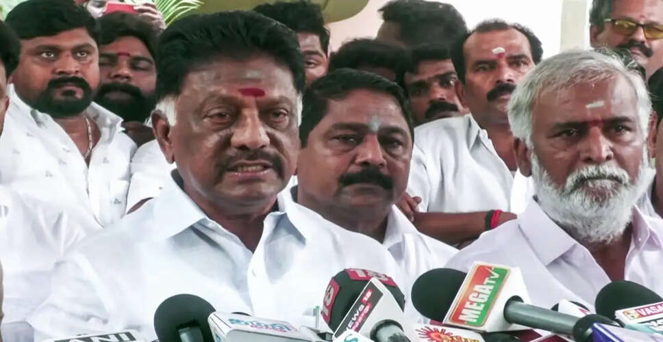 O. Panneerselvam Confident of DMK Alliance Success in Tamil Nadu Elections