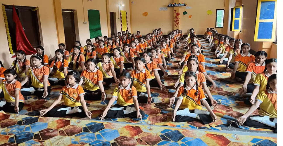 Celebrating International Yoga Day at Rose Public School in Kangra