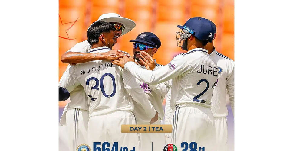 India Dominates Afghanistan in One-Off Test with Stellar Batting Performance