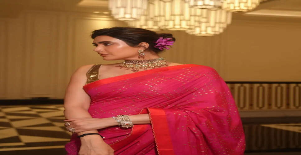 Karishma Tanna Dazzles in Pink Saree as She Embraces Motherhood