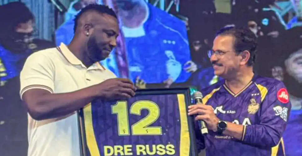 Kolkata Knight Riders Honor Andre Russell by Retiring Jersey Number 12