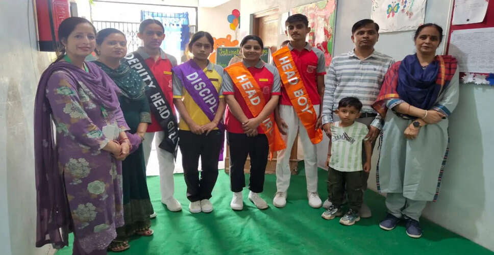 New Student Council Elected at Rainbow English Senior Secondary School, Bhated