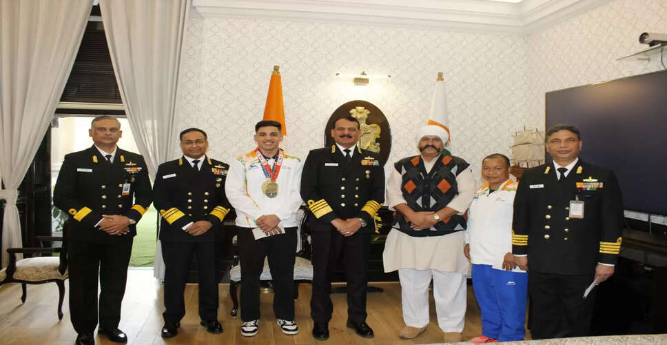 Indian Boxer Hitesh Gulia Honored by Navy Chief for World Cup Triumphs