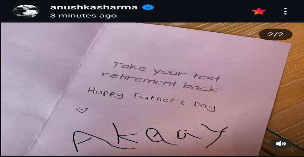 Heartwarming Father's Day Wishes from Virat Kohli's Children