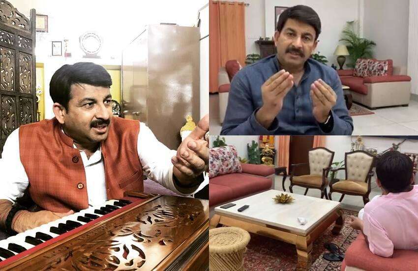 The pictures of Narendra Modi on the wall are saffron, see how Manoj Tiwari’s house is from inside
