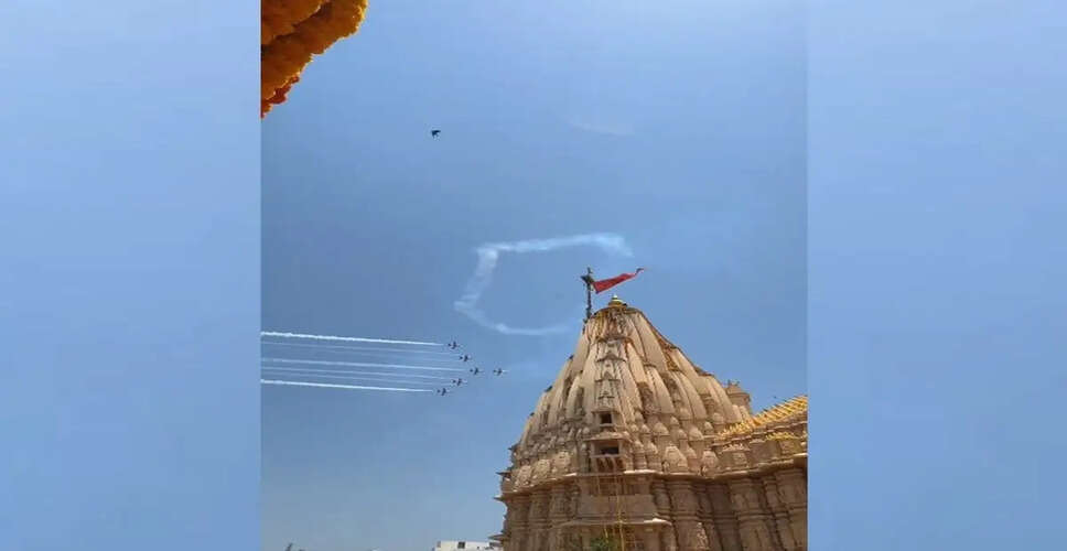 PM Modi Celebrates 75 Years of Somnath Temple Reconstruction with Air Force Flypast