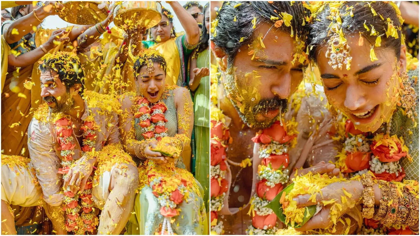 Ramdev Haldi Vijay and Rashmika's Colorful Haldi Celebration