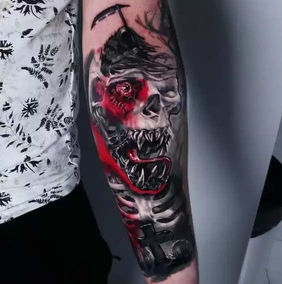 Black and Grey Heaven and Hell tattoo by Dimas Reyes: TattooNOW