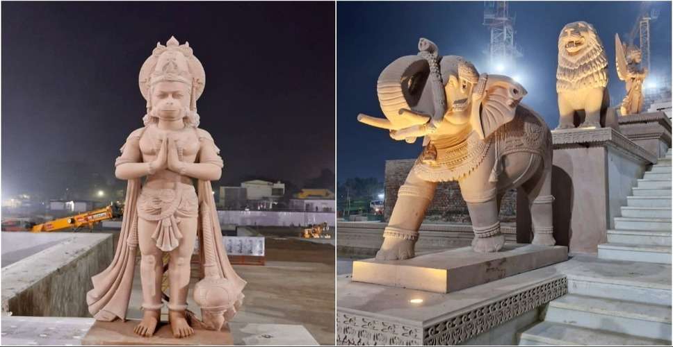 Ram Mandir inauguration: Statues of elephant, lion, Lord Hanuman and Garuda installed at entrance gate – See pictures