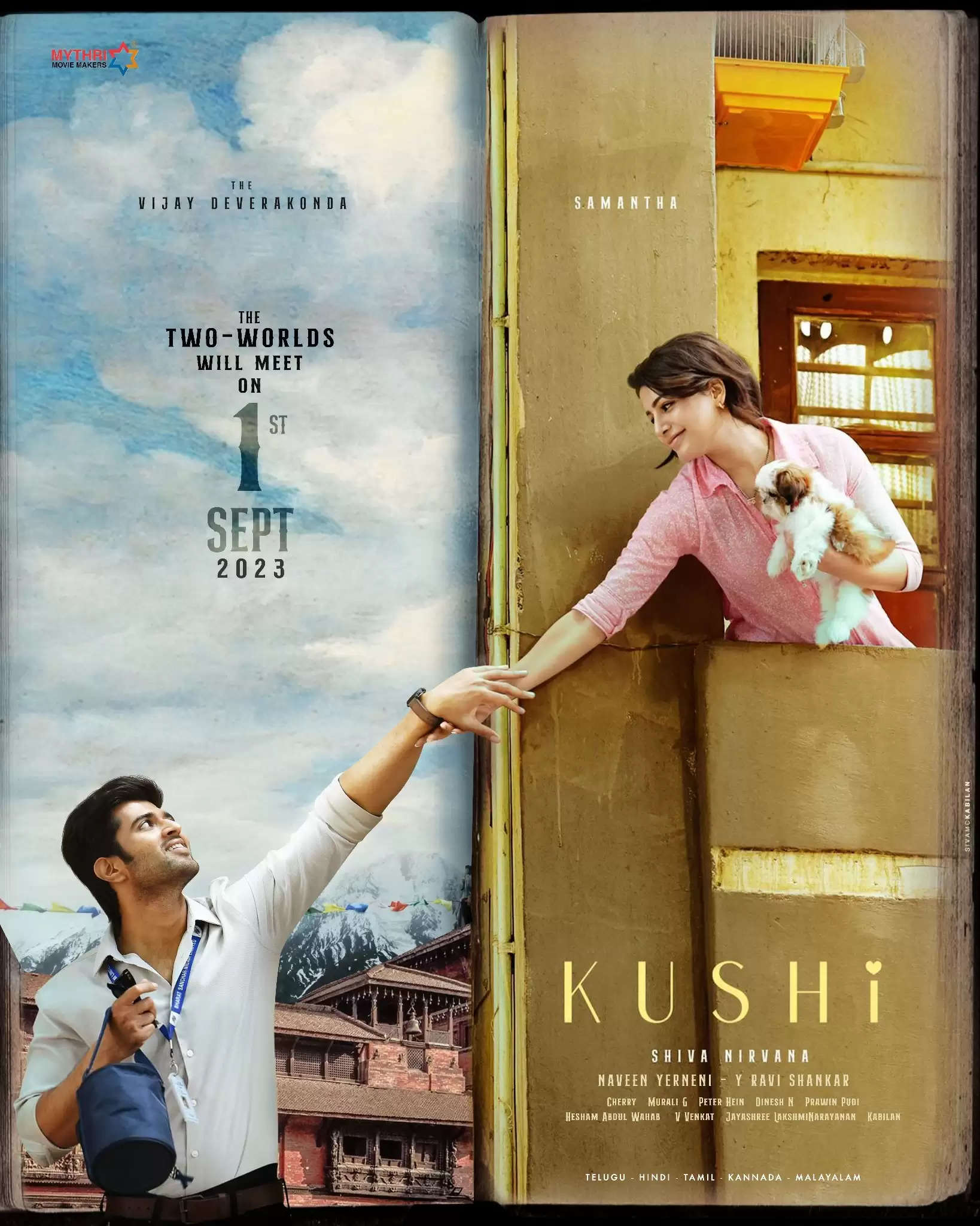 Samantha Ruth Prabhu and Vijay Deverakonda's romantic film Kushi is the most awaited. Finally, the release date has been announced with a beautiful new poster. Kushi will hit theaters on September 1 and promises a heartwarming love story. In the new poster, Samantha and Vijay are seen holding hands from different backgrounds.  Two worlds will meet on September 1, 2023,” Samantha shared the poster on Twitter and called the film 'whole heart'. The film will release in Telugu, Tamil, Kannada and Malayalam.  Take a look at the new poster of Samantha Ruth Prabhu and Vijay Devarakonda's Kushi here:  Kushi postponed from December Incredibly, Kushi was slated to release in December 2022 but was postponed due to non-completion of the shoot. After Kushi's first schedule wrapped up in Kashmir in May last year, the shoot came to a halt as Samantha revealed that she was suffering from a rare auto-immune disease, myositis. The actress took a break from work for treatment. However, last month, the actress resumed shooting and gave her a grand welcome on the sets.  On Women's Day, March 8, the actress resumed shooting for the film in Hyderabad and received a huge surprise from the team. Vijay Devarakonda, director Shiv Nirvana and team welcomed him with a cake and also celebrated Women's Day.   About Kushi Kushi is the second collaboration of Samantha and Vijay Deverakonda after Mahanty in 2018. The duo has managed to capture the attention of the audience with their cute chemistry from the poster, title song and BTS pictures. The title poster and the song released last year received a great response from the audience.  Touted to be a romantic drama and directed by Shiv Nirvana, Vijay Deverakonda and Samantha's film revolves around an unconventional love story. Jairam, Sachin Khedakar, Murali Sharma, Lakshmi, Ali, Rohini, Vanela Kishore, Rahul Ramakrishna, Srikanth Iyengar and Saranya are part of the film in important roles. Hesham Abdul Wahab is the composer and Praveen Pudi is handling the editing.