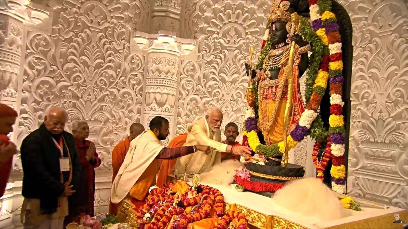 Prime Minister Narendra Modi, after attending the prana pratistha of Mega Ram Lalla, visited the Kuber Tila in the Ram Janmabhoomi premises to offer prayers to Lord Shiva and unveiled the statue of 