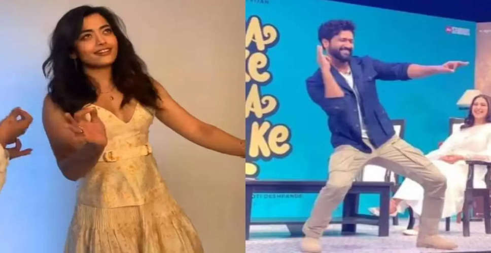 Rashmika Mandanna Recreates Vicky Kaushals Viral Dance Moves As She Is