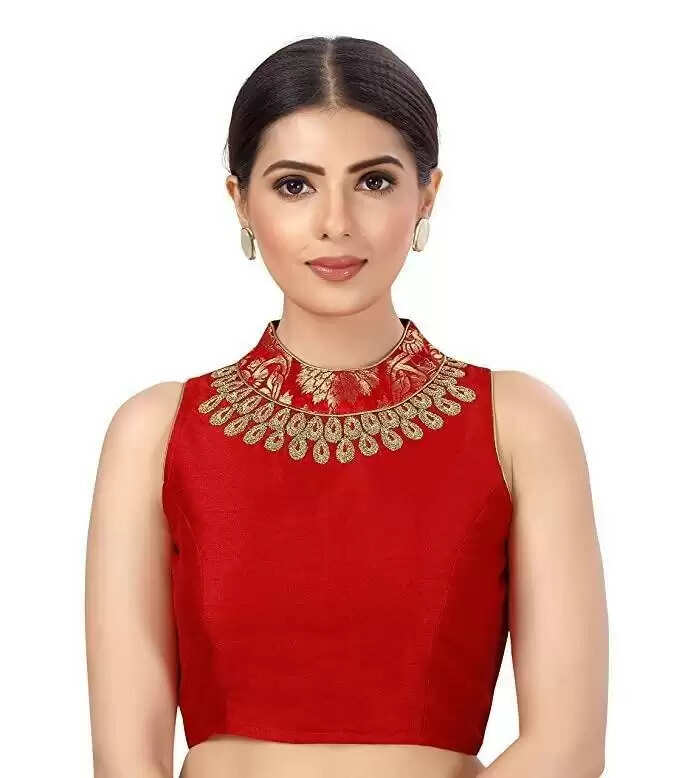 4-Mandarin collar blouse design